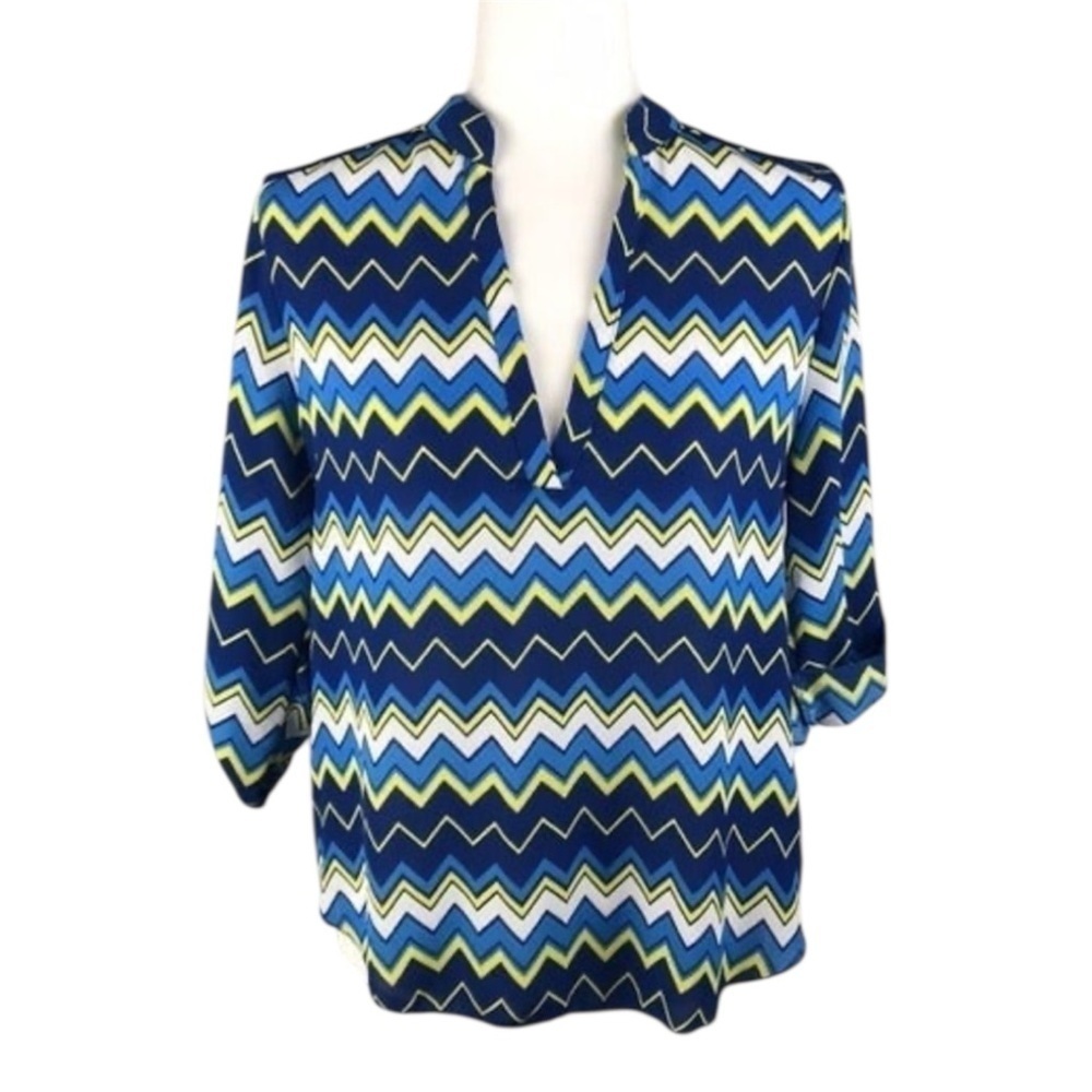 Wishful Park Multicolor V-Neck Blouse Size S